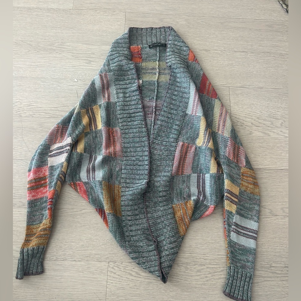 Peruvian Connection Kaffe Fasset Imani Pima Cotton Cocoon Patchwork Cardigan S - Picture 3 of 7